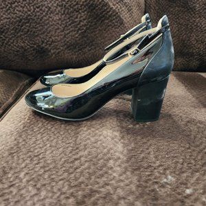 Black Patent Stacked Heels